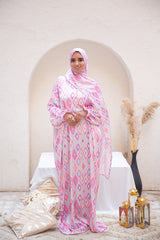 Farah Praying Isdal in from Sotra Hijab – one-piece prayer outfit, soft satin, comfortable and graceful