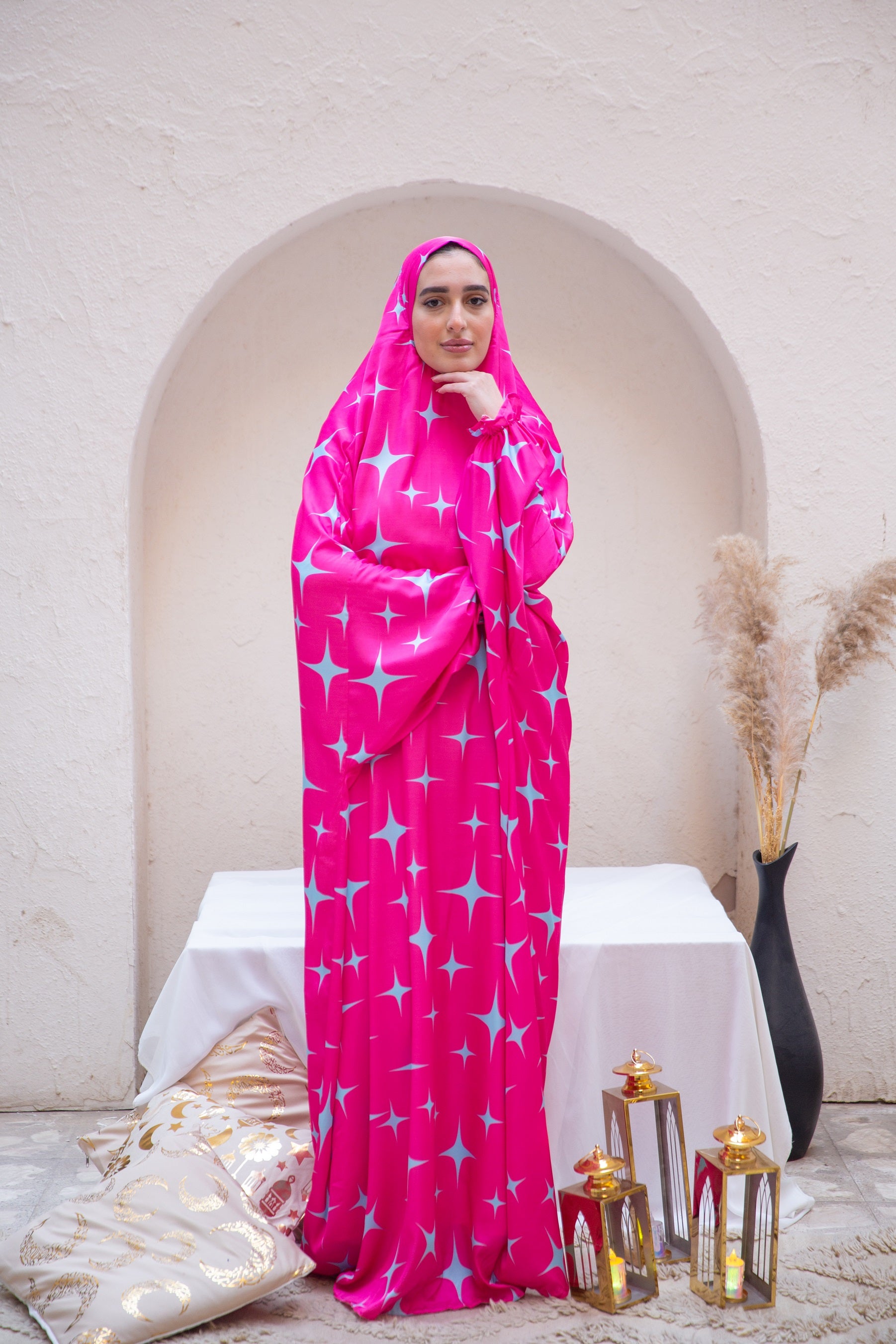 Dai Praying Isdal in from Sotra Hijab – one-piece prayer outfit, soft satin, comfortable and graceful