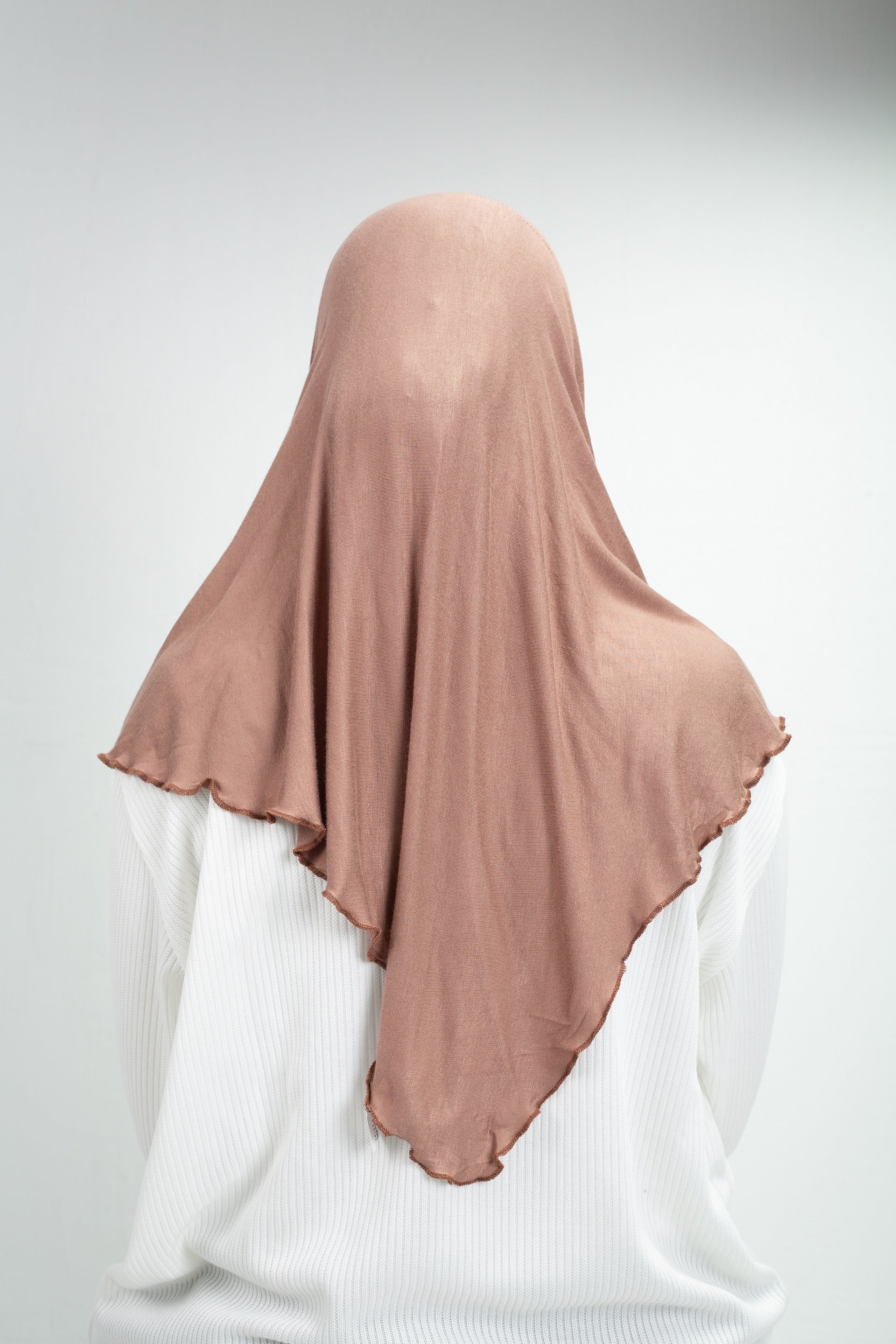 Cotton Lycra Mini Scarf in Ash Brown 