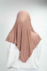 Cotton Lycra Mini Scarf in Ash Brown 
