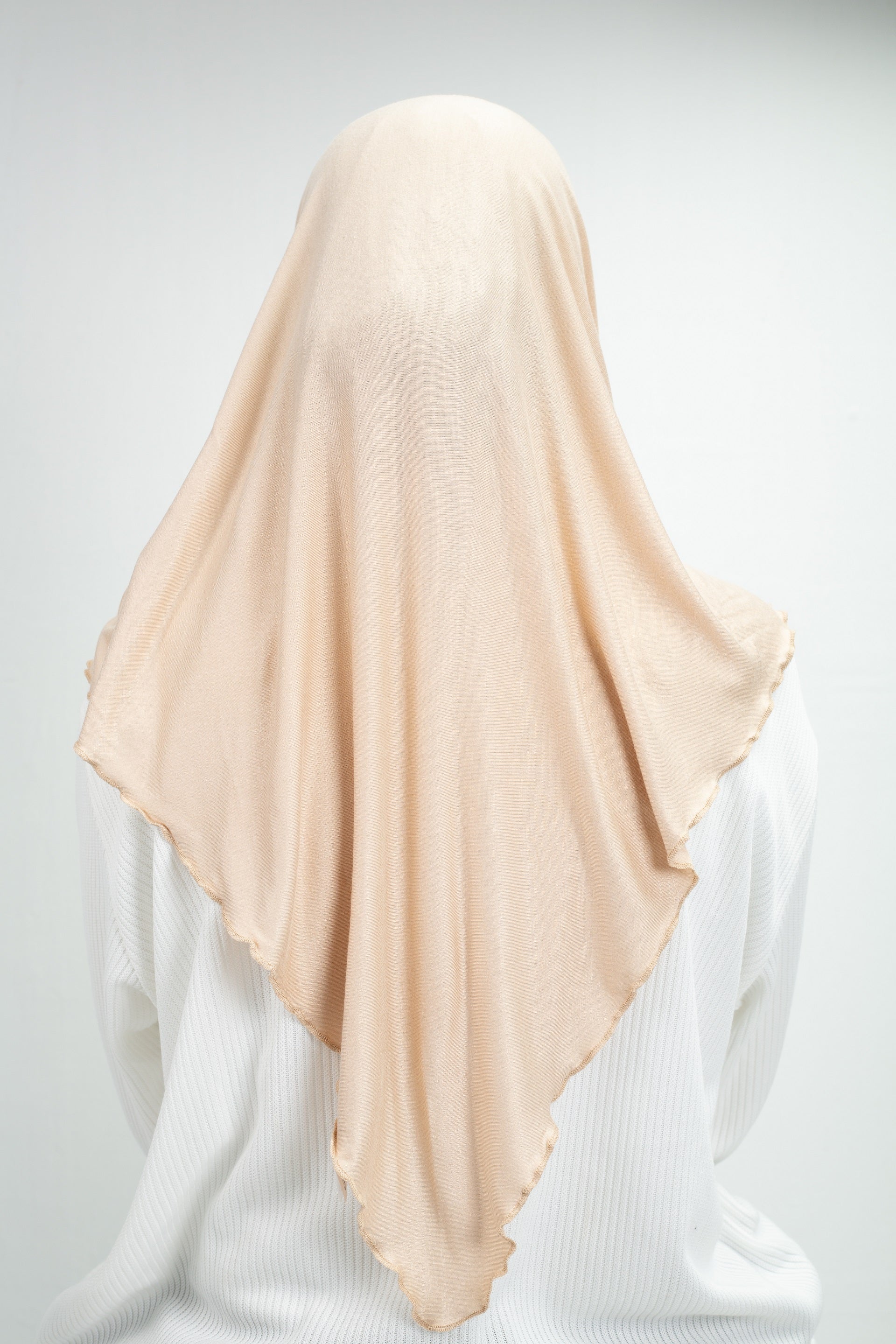 Cotton Lycra Mini Scarf in Beige 