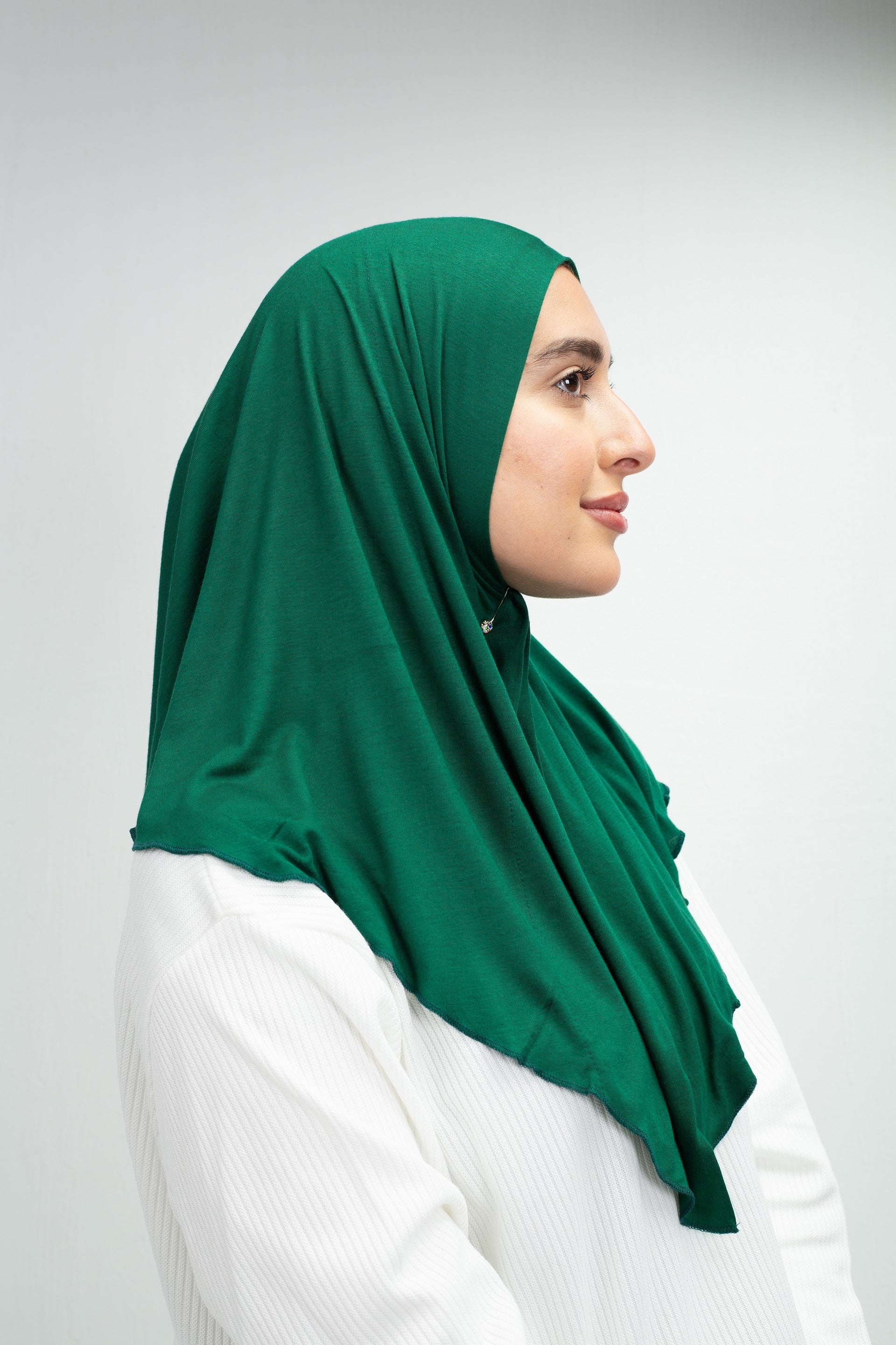 Cotton Lycra Mini Scarf in Emerlad Green from Sotra 