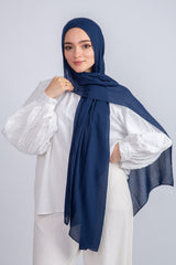 Plain Modal Scarf _Navy