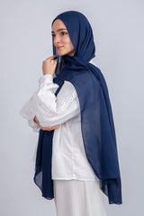 Plain Modal Scarf _Navy