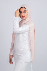 Plain Modal Scarf in Ivory Pink color from Sotra 
