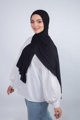 Lycra Cotton Scarf_ Black