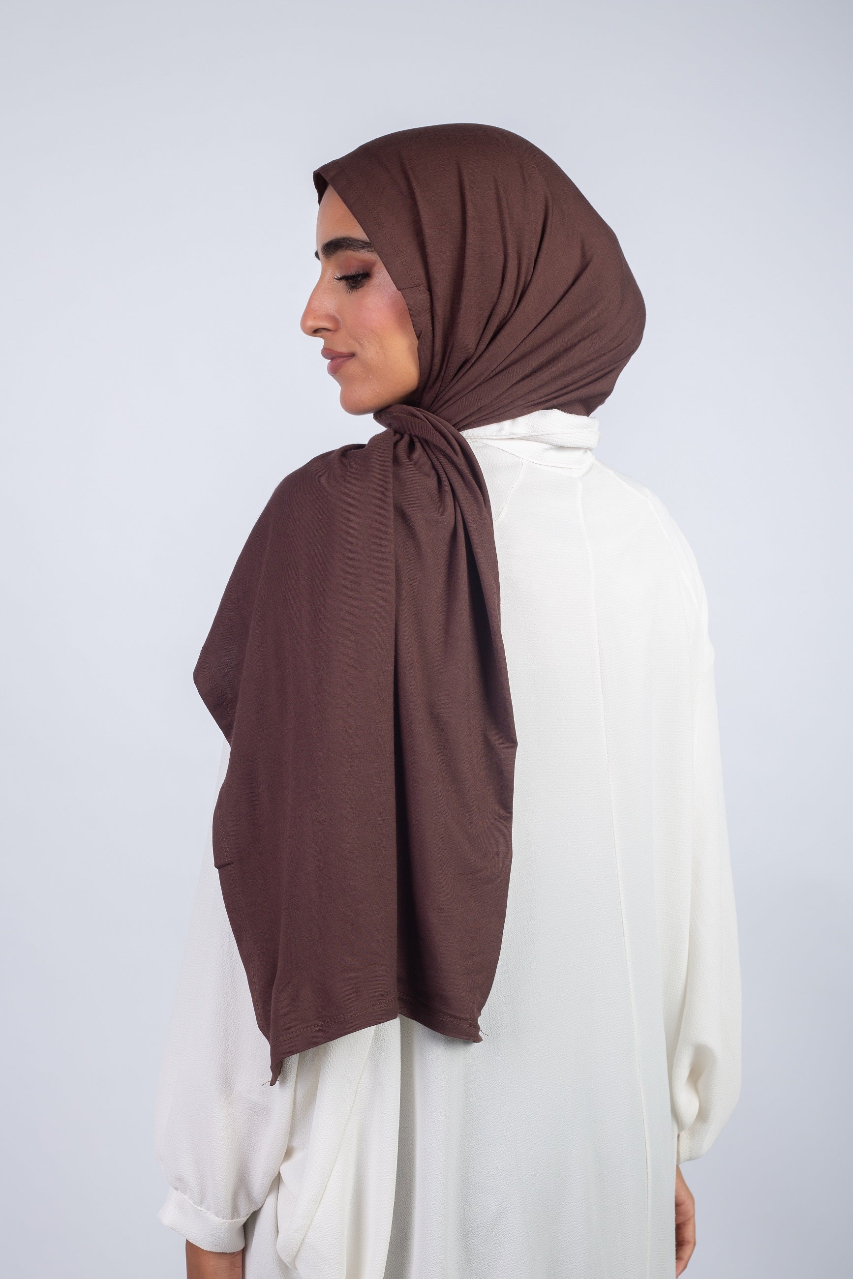 Lycra Cotton Scarf_ Dark Brown