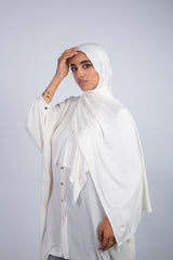 Lycra Cotton Scarf_ Ivory  White