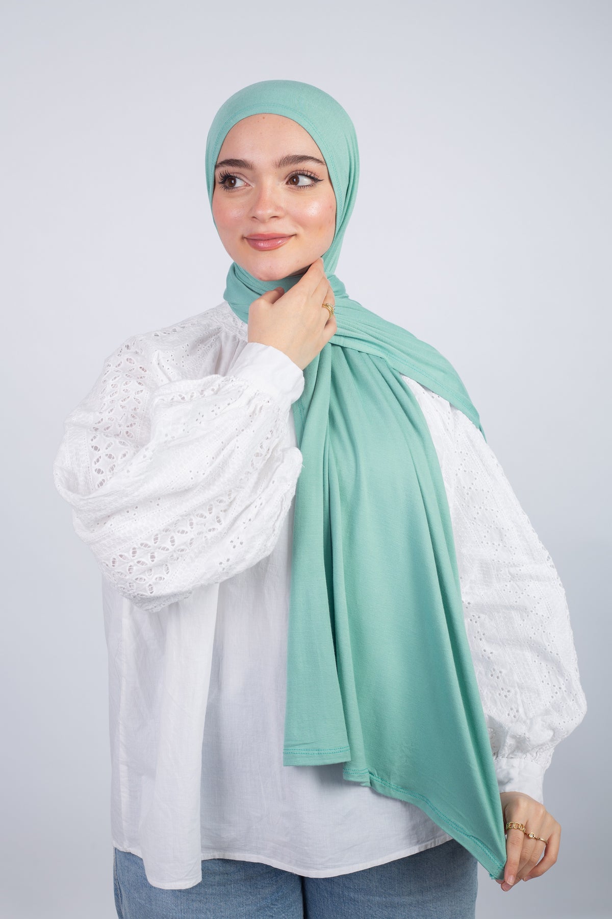 Lycra Cotton Scarf_ Seafoam Green