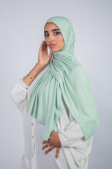 Lycra Cotton Scarf_ Mint Green