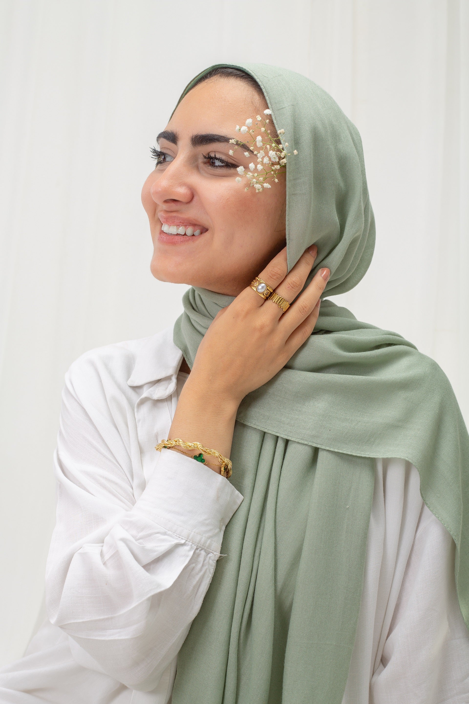 Plain Modal Scarf _ Basil